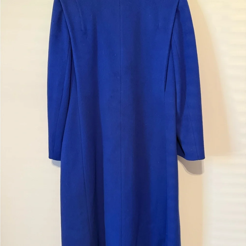 John Weitz Vintage Vibes 60s Inspired Sapphire Blue Wool Women's Pea Coat - Picture 9 of 16